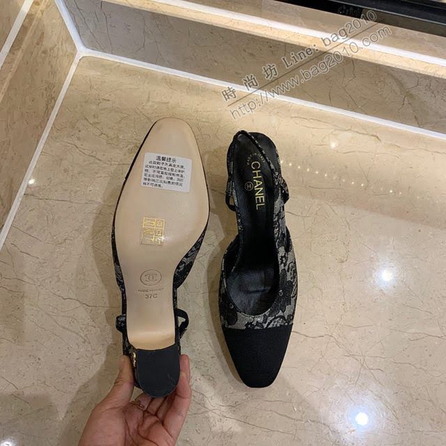 Chanel女鞋 香奈兒時尚經典涼鞋 Chanel中跟涼鞋  naq1096